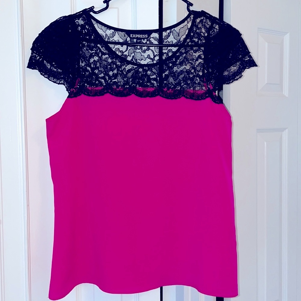 Express Neon & Lace Top